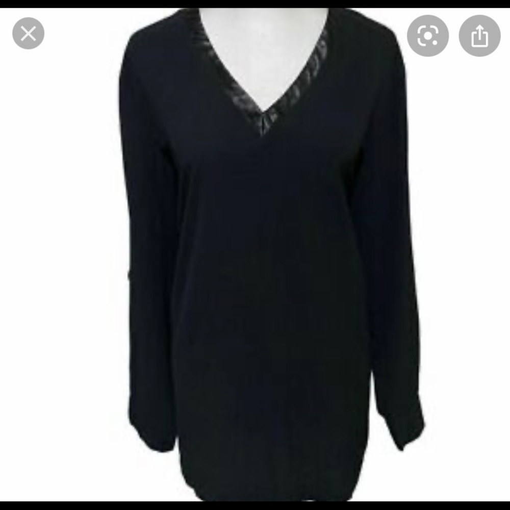 Mudpie black leather detailed tunic Nwot